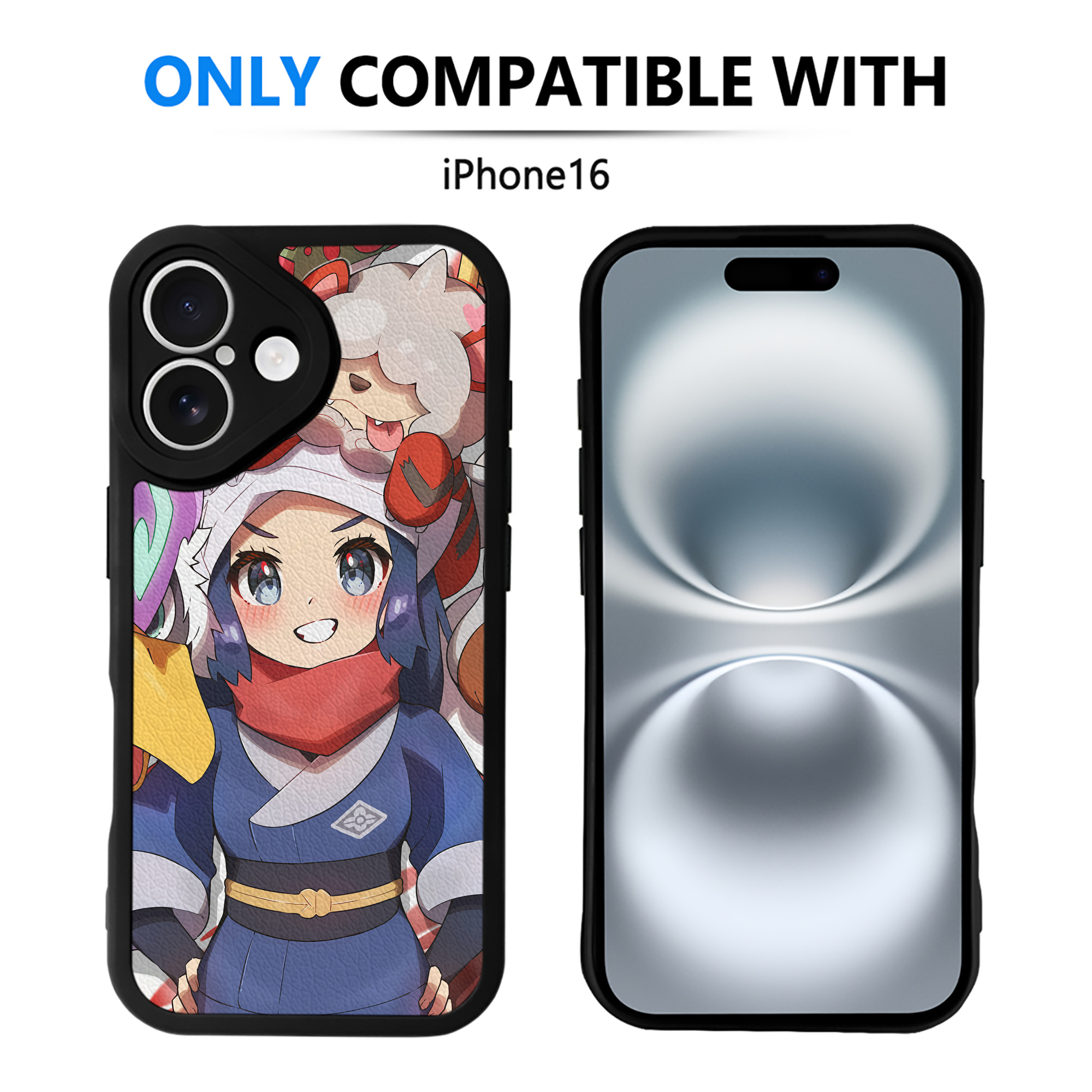 （画像用） ポケットモンスター Pokémon 【iPhone 16シリーズ対応】シリコンスマホケース（レザー調） 材質：シリコン